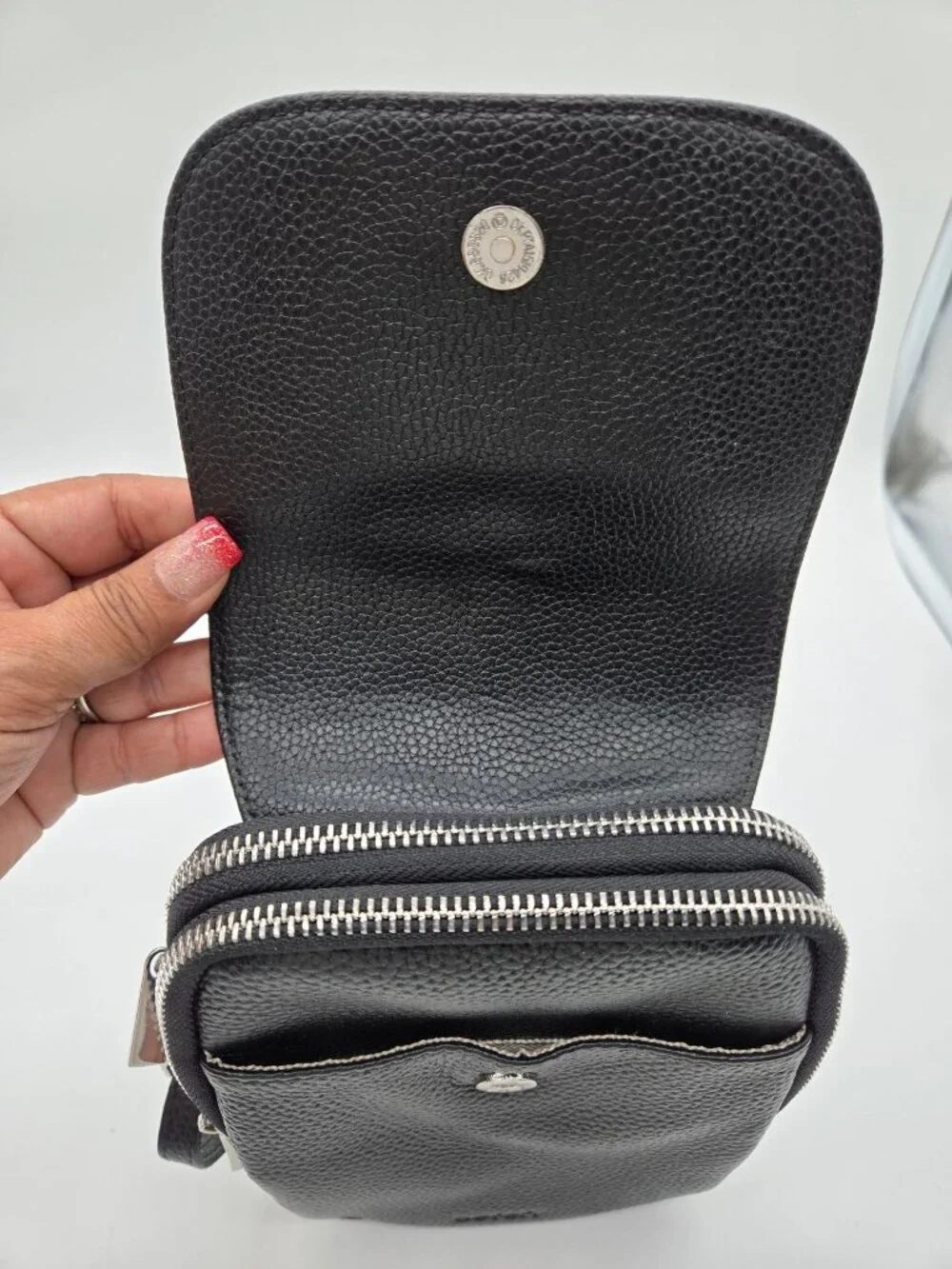 Befen Black Genuine Leather Crossbody Travel Organizer RFID Phone Passport Bag